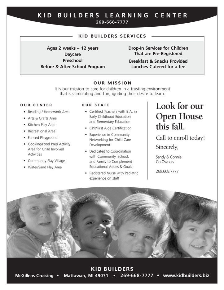 Kid Builders Flyer 2011